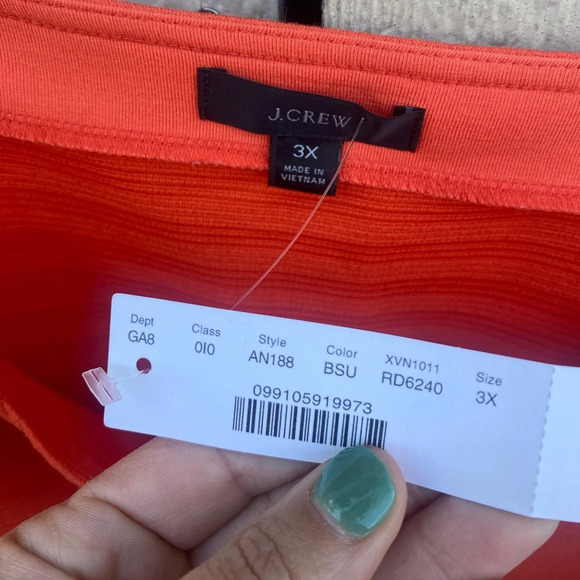 J. Crew Textured Button Front Tank Burnt Orange Cropped Size 3X NWT - Picture 5 of 7